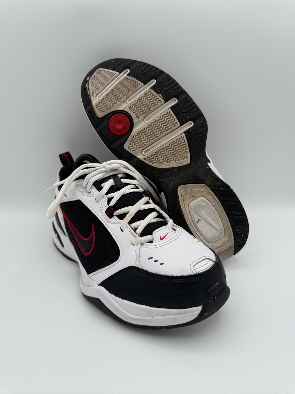 Men's‎ Nike Air Monarch IV White Black Red Trainer Walking Shoes Sz 8 416355-101